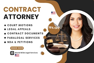 be lawyer for court motions, lawsuits, complaints, petitions