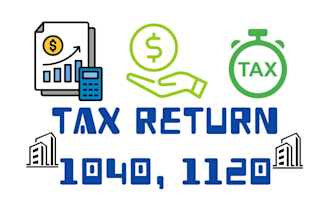 prepare tax return form 1040, 1120, schedule c, w2