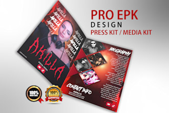 design professional epk, media kit, press kit for djs, artists, and bands