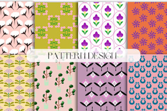 design unique seamless pattern, textile print, and packaging