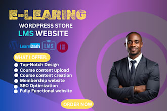 build a responsive elearning, online course website with lms