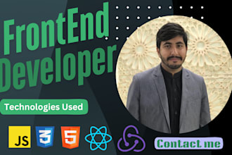 front end web developer html css vue js react js, website design, figma to html