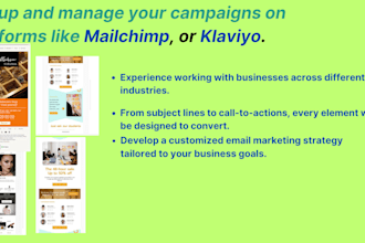 design your email template and setup your mailchimp campaign