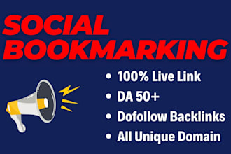 do 100 social bookmarking with high da authority white hat SEO link building