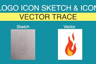 do vector trace your simple logo icon sketch or icon sketch to vector files