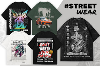 create streetwear urban, hype beast, y2k, anime and t shirt