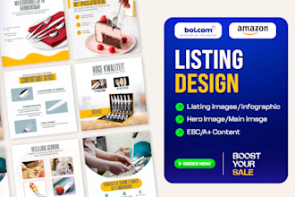 design amazon listing image, bol infographics and lifestyle images