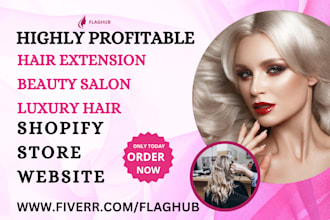 design hair extension luxury  hair beauty salon extension shopify store website