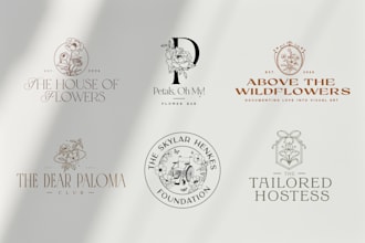 design beautiful botanical hand drawn logo design