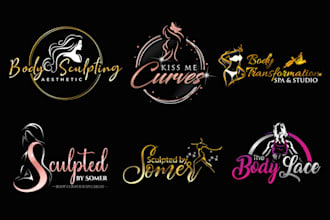 create body contouring sculpting waist logo design