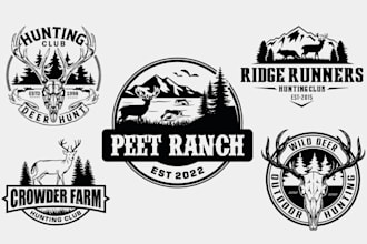 create hunting fishing deer outdoor ranch logo