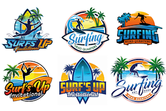design surfing beach for logo and t shirt