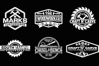 create wood, carpentry, furniture or woodworking logo
