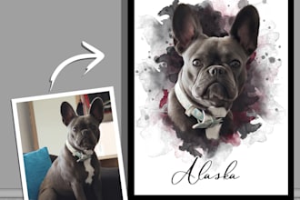 create a stunning watercolor pet portrait from your photo