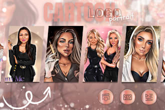 create a cartoon logo portrait
