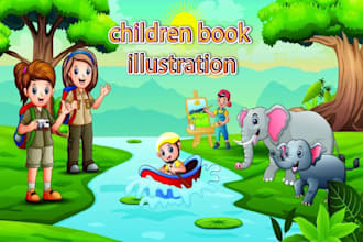 design children story book illustration and cover design