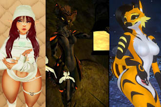 female vrchat avatar, furry avatar model, avatar 3d model for vrc, avatar design