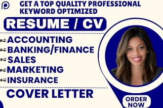 craft a 24 hour ats accounting, sales, finance, banking, and marketing resume