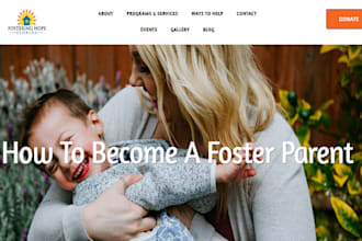 non profit website, church, donation, charity website on wordpress wix godaddy