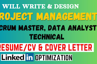 write IT, project management, scrum master, data analyst resume, cover letter