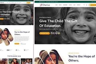 do non profit website, church, donation, charity, website, wordpress wix website