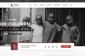 non profit website, charity, donation, church, political campaign website on wix