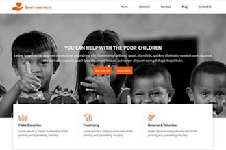 non profit website, church, donation, charity website on wordpress wix godaddy