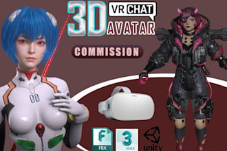 create vrchat furry anime character model avatar vtuber vrchat avi from scratch