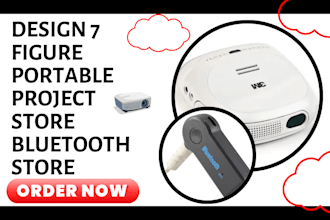 design 7 figure portable projector, bluetooth speaker shopify dropshipping store