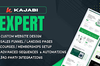 design kajabi website design, online course, kajabi  sales funnel, landing page