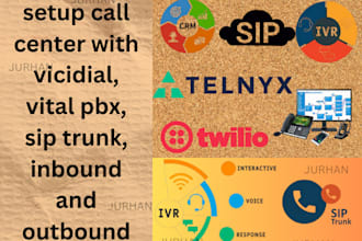 setup call center with vicidial, vital pbx, sip trunk, inbound nd outbound calls