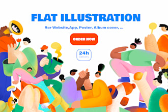 design flat illustration for your website and app in svg and png