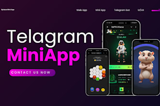 develop telegram mini app, crypto web app, telegram bot, app fork