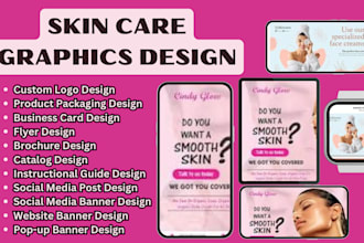 skin care logo, packaging,business card,brochures, branding design,flyer, banner