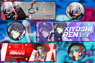 design custom anime banners and headers for youtube, twitch, discord, gaming etc