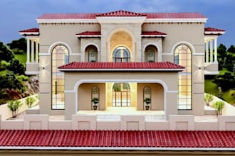 create architectural idealistic realistic model on sketch up