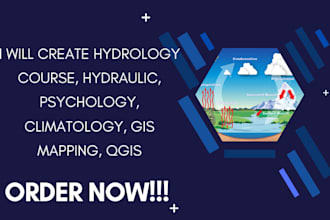 create hydrology course, hydraulic, psychology, climatology, gis mapping, qgis