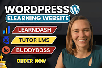 build wordpress lms website wordpress elearning wesbite learndash tutor lms