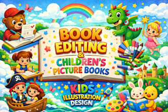 do book editing, do children picture book, design kids illustration books