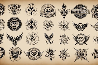 made a tattoo traditional , logo, clothing design