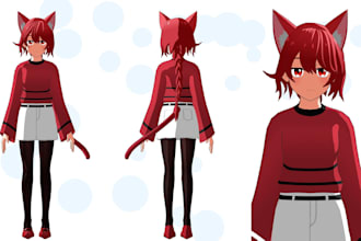 create 3d avatar, vrchat, 3d vtuber, 3d model, props emotes, pvp, live 2d, 3d