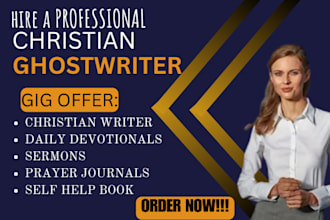 christian ghostwriting, daily devotional book writer, ghost ebook prayer journal