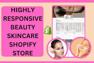 design skincare website, beauty, cosmetics, makeup, skincare shopify store
