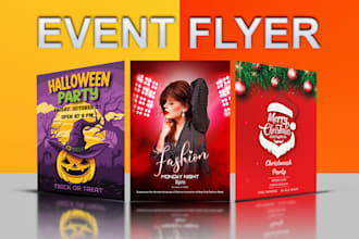 design professional event flyers, party posters, pamphlets