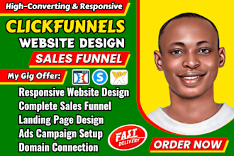 design clickfunnels website, clickfunnels sales funnel, or connect custom domain