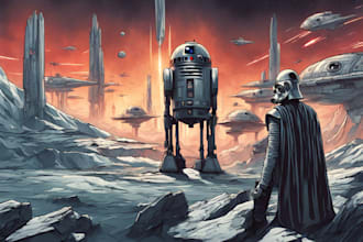 create star wars and sci fi illustration