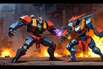 design robots and concept art of futuristic mecha