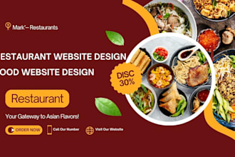 design restaurant website,food website,bakery website with online booking system