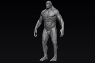 sculpt and fix 3d humanian model,miniature,3d head bust, remeshing, dnd fantasy