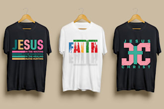 create christian minimalist typography t shirt design